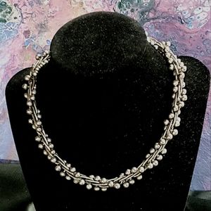 Grape Ball Bead HEAVY 925 Mexican Silver DNA Chain Necklace